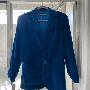 St. John Teal Velvet Blazer
